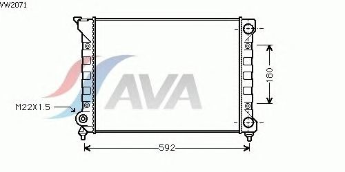 Радиатор, охлаждение двигателя AVA QUALITY COOLING VW2071