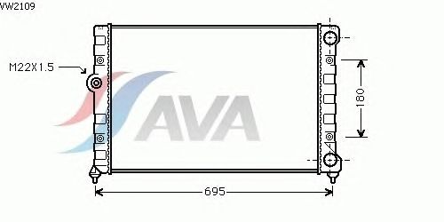 Радиатор, охлаждение двигателя AVA QUALITY COOLING VW2109