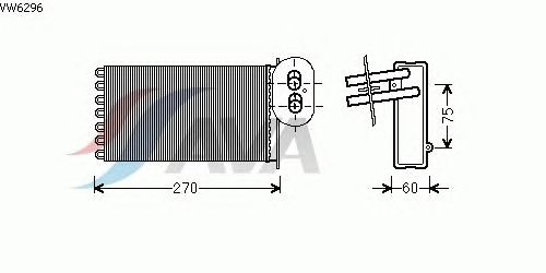 Радиатор отопителя AVA QUALITY COOLING VW6296