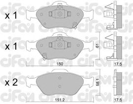 Тормозные колодки CIFAM 822-316-1