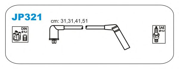 Комплект высоковольтных проводов JANMOR JP321