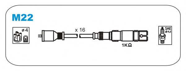 Комплект высоковольтных проводов JANMOR M22