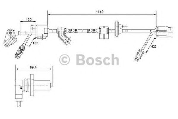 Датчик вращения колеса BOSCH 0 265 001 296