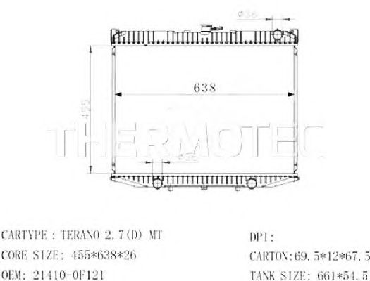 Радиатор, охлаждение двигателя THERMOTEC D71014TT