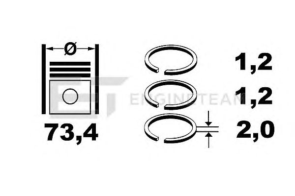 Поршневые кольца ET ENGINETEAM R1003600