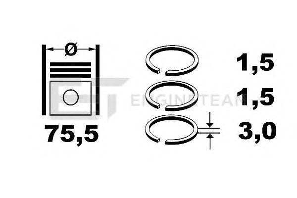 Поршневые кольца ET ENGINETEAM R1004800