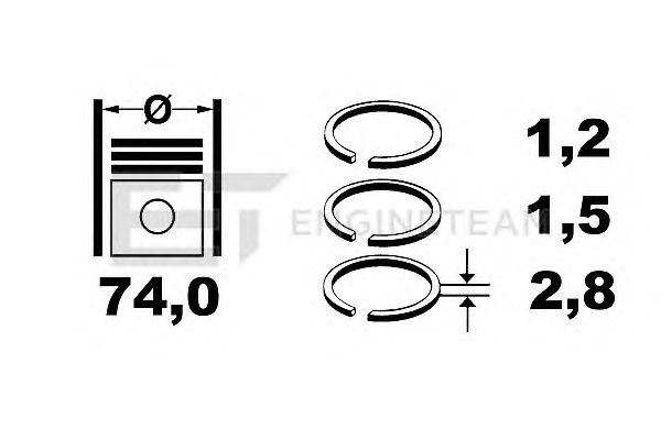 Поршневые кольца ET ENGINETEAM R1005900