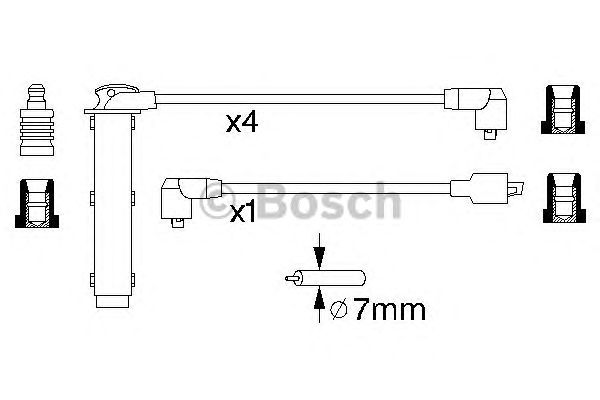 Комплект високовольтних проводів BOSCH 0 986 356 748