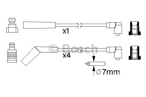 Комплект высоковольтных проводов BOSCH 0 986 357 153