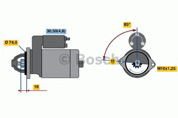 Стартер BOSCH 0 001 107 433
