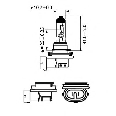 Лампа накаливания PHILIPS 12360B1 (фара дальнего света, основная фара, противотуманная фара, стояночные огни / габаритные фонари, фара с автоматической системой стабилизации, фара дневного освещения)