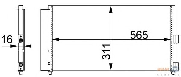 Радиатор кондиционера HELLA 8FC 351 301-711