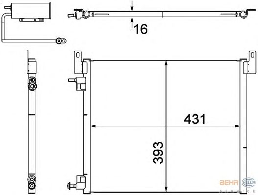 Радиатор кондиционера HELLA 8FC 351 304-481