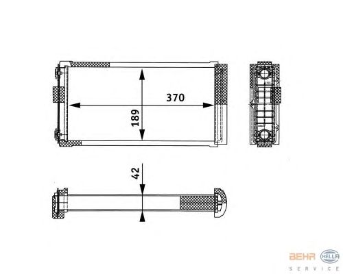 Радиатор отопителя HELLA 8FH 351 312-601
