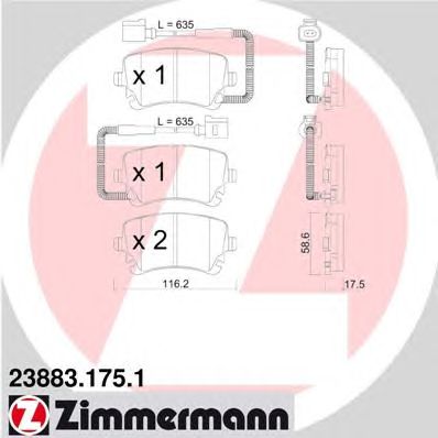 Тормозные колодки ZIMMERMANN 23883.175.1