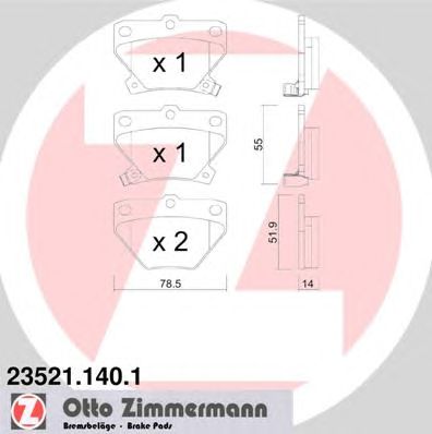 Тормозные колодки ZIMMERMANN 23521.140.1