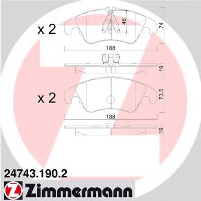 Тормозные колодки ZIMMERMANN 24743.190.2