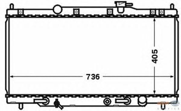 Радиатор, охлаждение двигателя HELLA 8MK 376 768-321