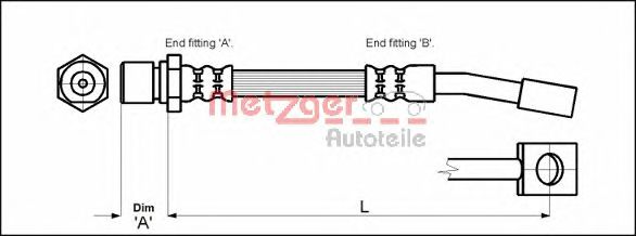 Тормозной шланг METZGER 4114679