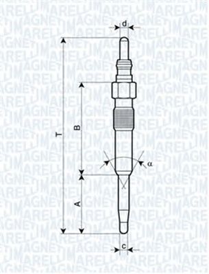 Свеча накала MAGNETI MARELLI 062900038304