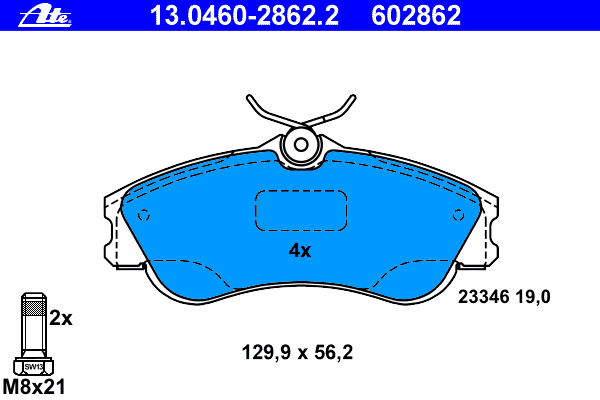 Тормозные колодки ATE 13.0460-2862.2