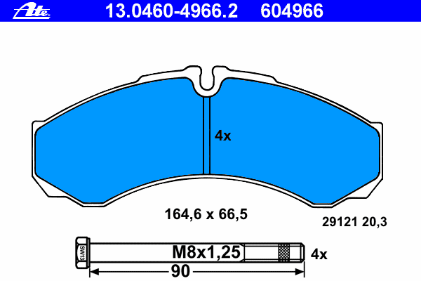 Тормозные колодки ATE 13.0460-4966.2