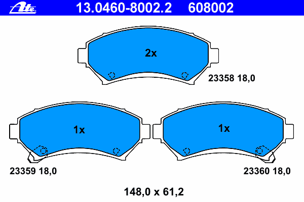 Тормозные колодки ATE 13.0460-8002.2