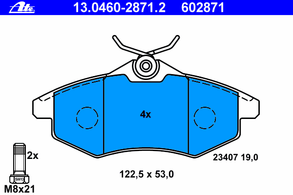 Тормозные колодки ATE 13.0460-2871.2