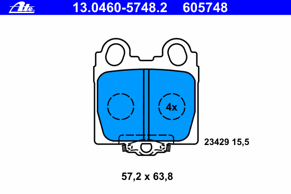 Тормозные колодки ATE 13.0460-5748.2