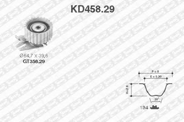 Комплект ремня ГРМ SNR KD458.29