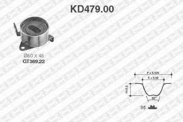 Комплект ремня ГРМ SNR KD479.00