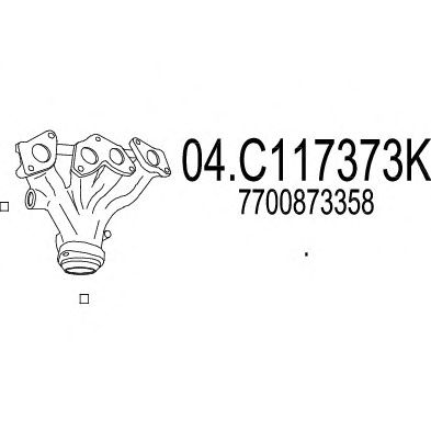 Труба вихлопного газу MTS 04.C117373K