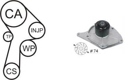 Помпа + комплект ГРМ AIRTEX WPK-174601