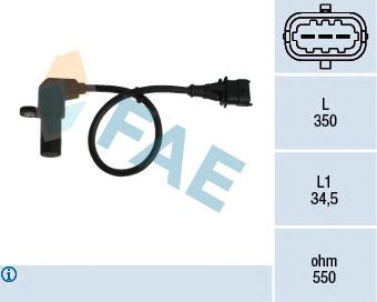 Датчик положения коленвала, распредвала FAE 79069