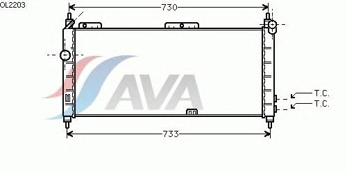 Радиатор, охлаждение двигателя AVA QUALITY COOLING OL2203