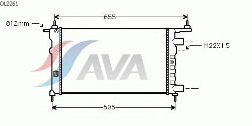 Радиатор, охлаждение двигателя AVA QUALITY COOLING OL2261
