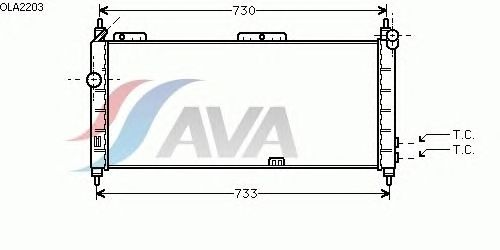 Радиатор, охлаждение двигателя AVA QUALITY COOLING OLA2203
