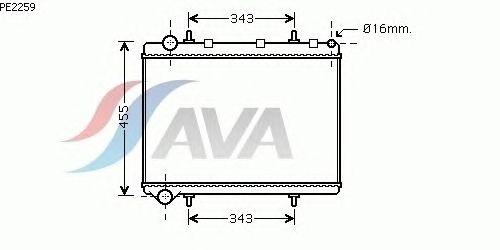 Радиатор, охлаждение двигателя AVA QUALITY COOLING PE2259