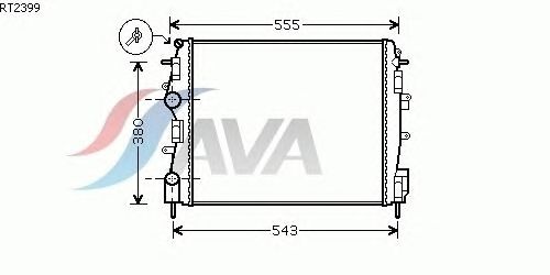 Радиатор, охлаждение двигателя AVA QUALITY COOLING RT2399