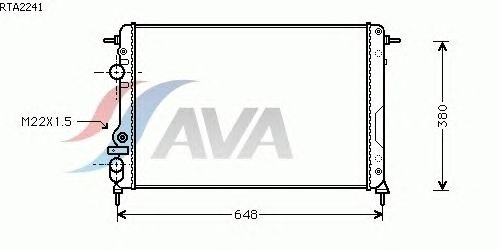 Радиатор, охлаждение двигателя AVA QUALITY COOLING RTA2241