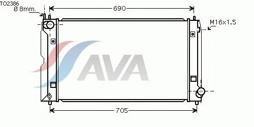 Радиатор, охлаждение двигателя AVA QUALITY COOLING TO2386