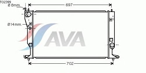 Радиатор, охлаждение двигателя AVA QUALITY COOLING TO2399
