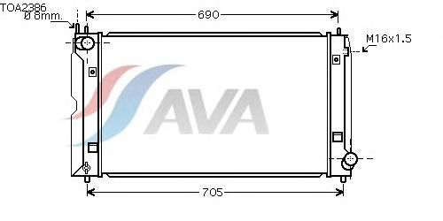 Радиатор, охлаждение двигателя AVA QUALITY COOLING TOA2386