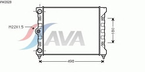 Радиатор, охлаждение двигателя AVA QUALITY COOLING VW2028