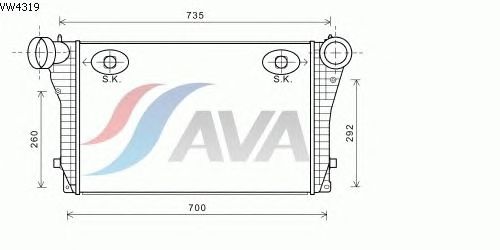 Интеркулер AVA QUALITY COOLING VW4319