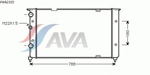 Радиатор, охлаждение двигателя AVA QUALITY COOLING VWA2103