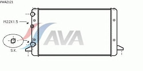 Радиатор, охлаждение двигателя AVA QUALITY COOLING VWA2121