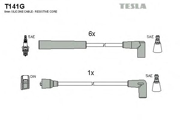 Комплект високовольтних проводів TESLA T141G