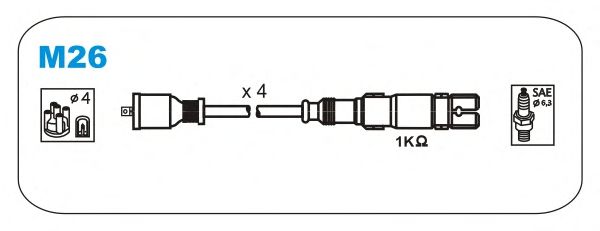 Комплект високовольтних проводів JANMOR M26