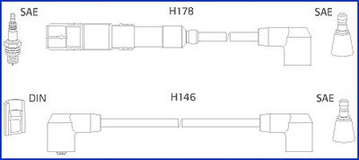 Комплект высоковольтных проводов HUCO 134755